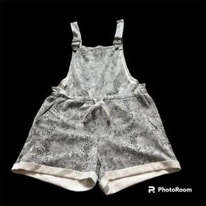 Crazy Train animal print crocodile soft fabric short overalls